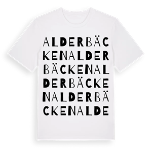 Alderbäcken ordlek t-shirt – ekologisk bomull t-shirt från PinShirt
