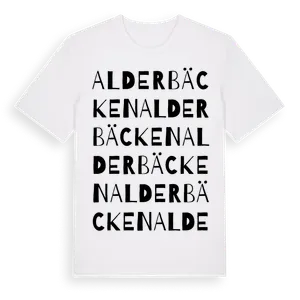 Alderbäcken ordlek t-shirt – ekologisk bomull t-shirt från Pinshirt