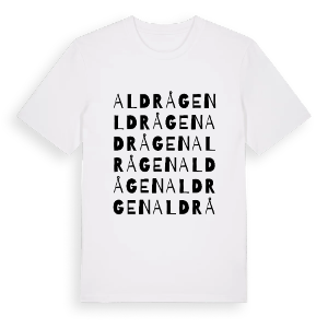 Aldrågen ordlek t-shirt – ekologisk bomull t-shirt från PinShirt