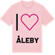 Pink Cotton t-shirt med Jag älskar Åleby t-shirt stort tryck