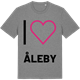 Mid Heather Gray t-shirt med Jag älskar Åleby t-shirt stort tryck