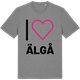 Mid Heather Gray t-shirt med Jag älskar Älgå t-shirt stort tryck