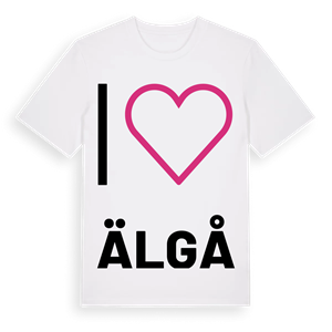 Jag älskar Älgå t-shirt stort tryck – ekologisk bomull t-shirt från PinShirt