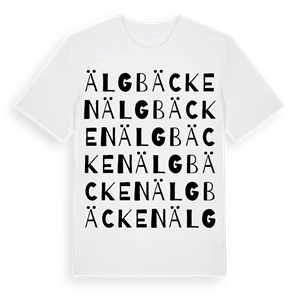Älgbäcken ordlek t-shirt – ekologisk bomull t-shirt från PinShirt