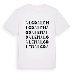Älgdalen ordlek t-shirt – ekologisk bomull t-shirt från PinShirt
