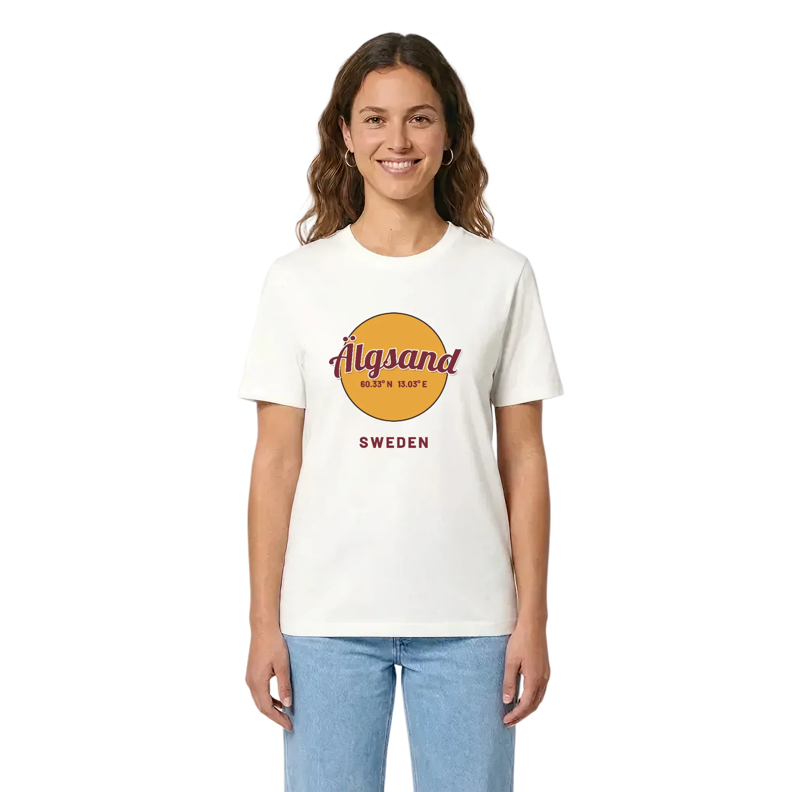 Älgsand cirkel t-shirt – White, i miljö