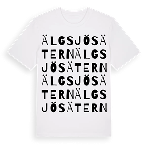 Älgsjösätern ordlek t-shirt – ekologisk bomull t-shirt från Pinshirt