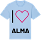 Blue Soul t-shirt med Jag älskar Alma t-shirt stort tryck