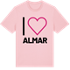 Pink Cotton t-shirt med Jag älskar Almar t-shirt stort tryck
