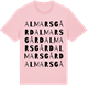 Pink Cotton t-shirt med Almars gård ordlek t-shirt