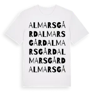 Almars Gård ordlek t-shirt – ekologisk bomull t-shirt från Pinshirt