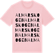 Pink Cotton t-shirt med Almarskogen ordlek t-shirt
