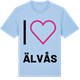 Blue Soul t-shirt med Jag älskar Älvås t-shirt stort tryck
