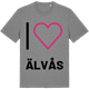Mid Heather Gray t-shirt med Jag älskar Älvås t-shirt stort tryck