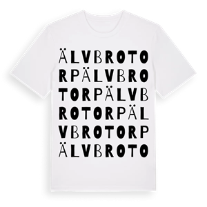 Älvbrotorp ordlek t-shirt – ekologisk bomull t-shirt från PinShirt