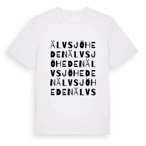 Älvsjöheden ordlek t-shirt – ekologisk bomull t-shirt från PinShirt