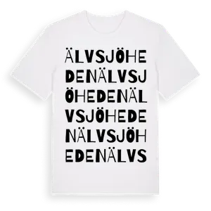 Älvsjöheden ordlek t-shirt – ekologisk bomull t-shirt från Pinshirt