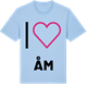 Blue Soul t-shirt med Jag älskar Åm t-shirt stort tryck
