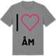 Mid Heather Gray t-shirt med Jag älskar Åm t-shirt stort tryck