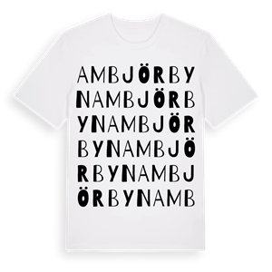 Ambjörbyn ordlek t-shirt – ekologisk bomull t-shirt från PinShirt