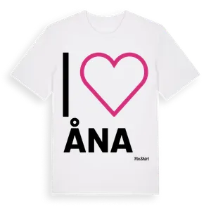 Jag älskar Åna t-shirt stort tryck – ekologisk bomull t-shirt från Pinshirt