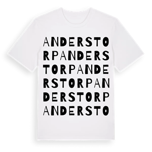 Anderstorp ordlek t-shirt – ekologisk bomull t-shirt från PinShirt