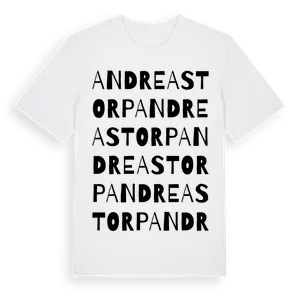 Andreastorp ordlek t-shirt – ekologisk bomull t-shirt från Pinshirt