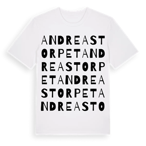 Andreastorpet ordlek t-shirt – ekologisk bomull t-shirt från PinShirt