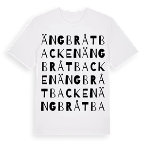 Ängbråtbacken ordlek t-shirt – ekologisk bomull t-shirt från Pinshirt