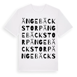 Ängebäckstorp ordlek t-shirt – ekologisk bomull t-shirt från PinShirt
