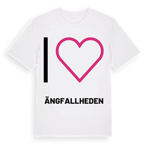 Jag älskar Ängfallheden t-shirt stort tryck – ekologisk bomull t-shirt från PinShirt