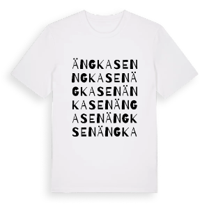 Ängkasen ordlek t-shirt – ekologisk bomull t-shirt från PinShirt