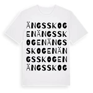 Ängsskogen ordlek t-shirt – ekologisk bomull t-shirt från Pinshirt