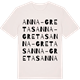 Vintage White t-shirt med Anna-Gretas ordlek t-shirt