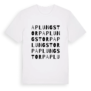 Aplungstorp ordlek t-shirt – ekologisk bomull t-shirt från PinShirt