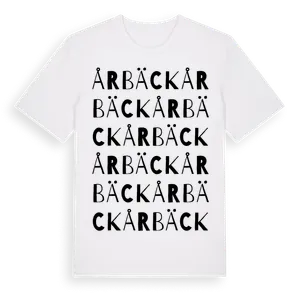 Årbäck ordlek t-shirt – ekologisk bomull t-shirt från Pinshirt