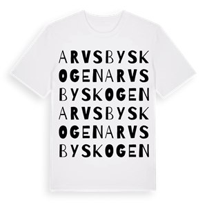 Arvsbyskogen ordlek t-shirt – ekologisk bomull t-shirt från Pinshirt