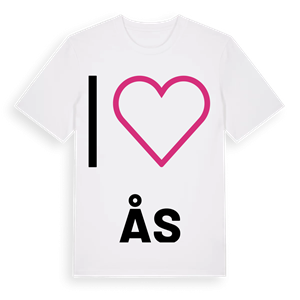 Jag älskar Ås t-shirt stort tryck – ekologisk bomull t-shirt från PinShirt