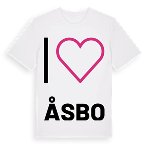 Jag älskar Åsbo t-shirt stort tryck – ekologisk bomull t-shirt från PinShirt