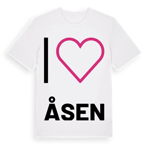 Jag älskar Åsen t-shirt stort tryck – ekologisk bomull t-shirt från PinShirt