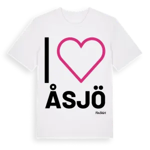 Jag älskar Åsjö t-shirt stort tryck – ekologisk bomull t-shirt från Pinshirt