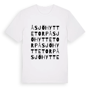 Åsjöhyttetorp ordlek t-shirt – ekologisk bomull t-shirt från PinShirt