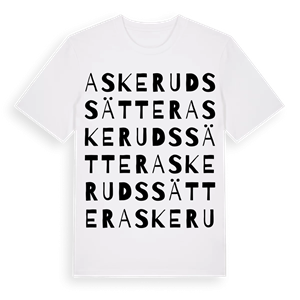 Askerudssätter ordlek t-shirt – ekologisk bomull t-shirt från Pinshirt