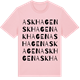 Pink Cotton t-shirt med Askhagen ordlek t-shirt