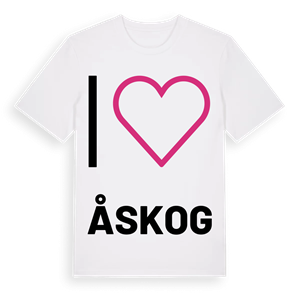 Jag älskar Åskog t-shirt stort tryck – ekologisk bomull t-shirt från PinShirt