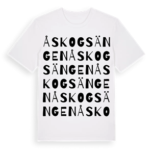 Åskogsängen ordlek t-shirt – ekologisk bomull t-shirt från PinShirt