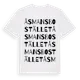 White t-shirt med Åsmansbostället ordlek t-shirt