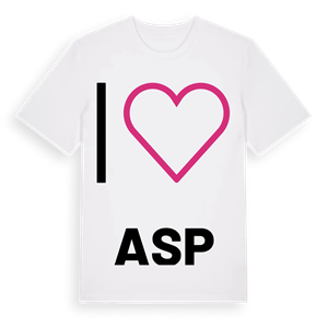 Jag älskar Asp t-shirt stort tryck – ekologisk bomull t-shirt från Pinshirt