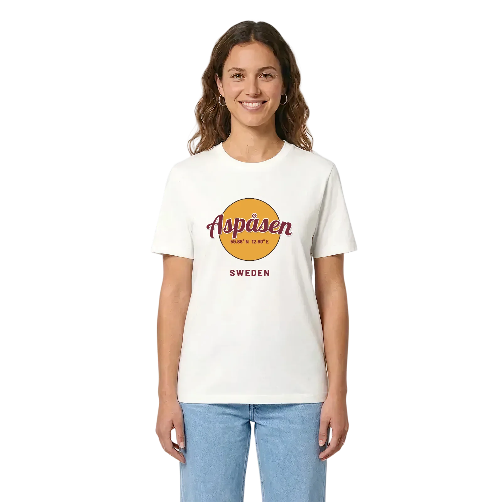 Aspåsen cirkel t-shirt – White, i miljö