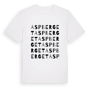 Aspberget ordlek t-shirt – ekologisk bomull t-shirt från PinShirt
